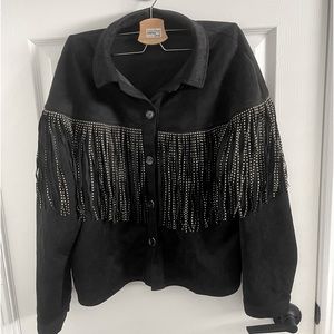 Suede fringe jacket. Size large.
